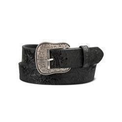 Ariat by M&F Women's Accessories - 1 1/2" Floral Embossed Belt - Black Ariat by M&F Women's Accessories - 1 1/2" Floral Embossed Belt - Black