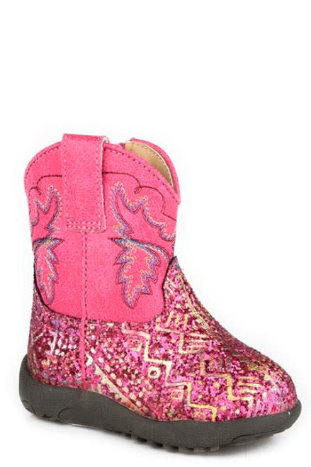 Roper Infant Boots - Aztec Glitter - Fuschia