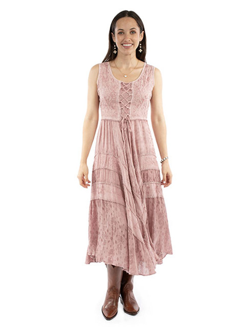 Scully Women's Dress - Honey Creek Collection - Full Length / Lace Up - Dusty Pink