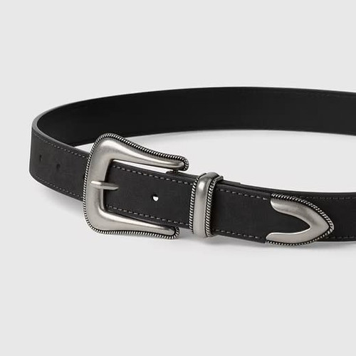 Gem Dandy Women's Accessories - Cowgirls Rock Belt / Rope Edged Buckle Set - Black