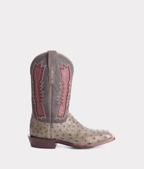 Lucchese Men's Boots - Roscoe Full Quill Ostrich - Anthracite Grey
