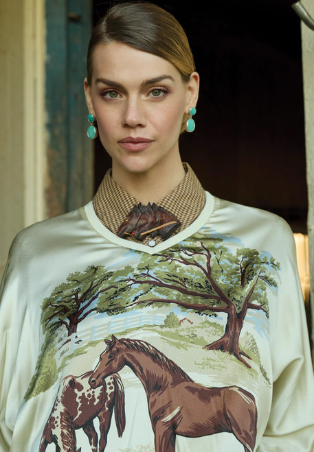 Double D Ranch Women's - Horse Sense Top - Print