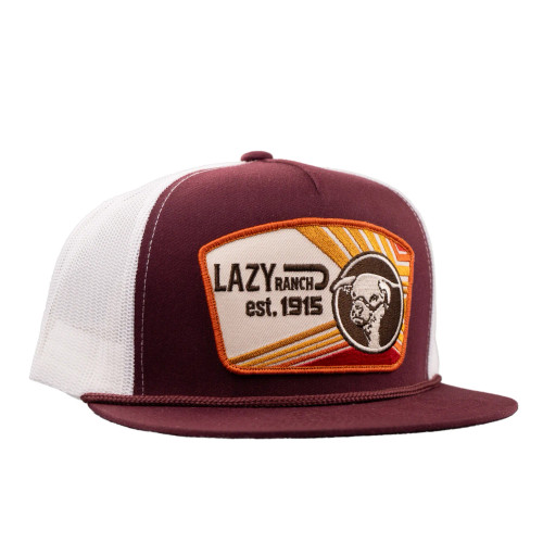 Lazy J Ranchwear Accessories - Maroon & White Daybreak Classic Rope Trucker