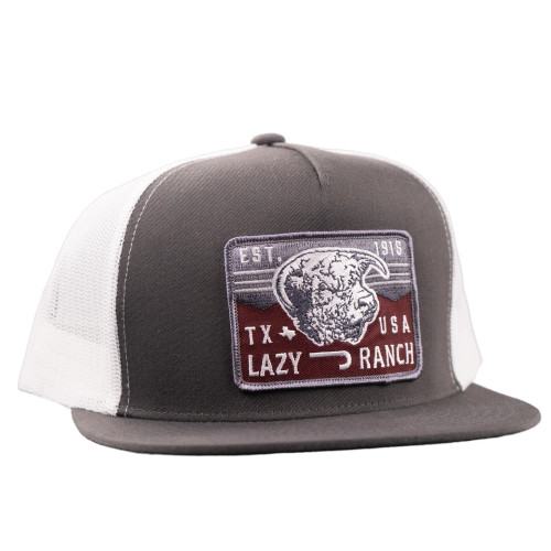 Lazy J Ranchwear Accessories - Grey & White Red Rock Classic Five Panel Trucker