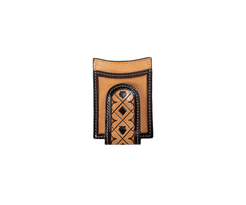3D by M & F Accessories - Money Clip - Card Suits - Brown