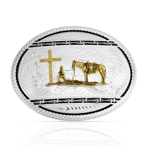 Montana Silversmith Accessories - Relentless Buckle with Christian Cowboy