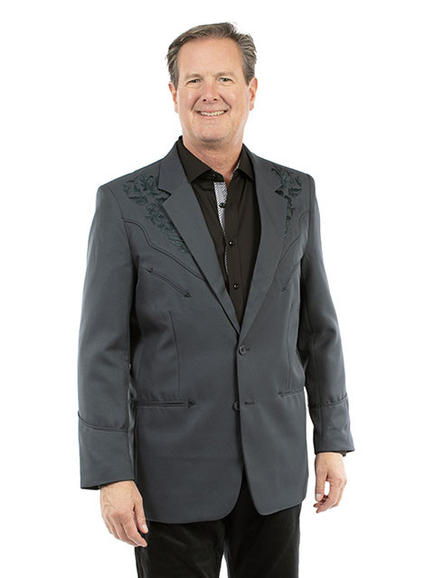 Scully Men's Jacket - Button Front Blazer - Slate