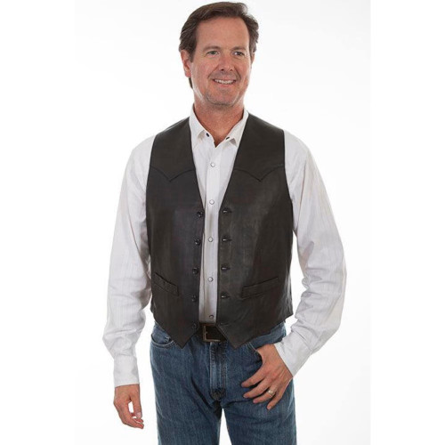 Scully Men's Vest - Western Single Point - Brown Lamb