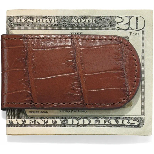 Leegin / Brighton Men's Accessories -  Croco Money Clip - Brown