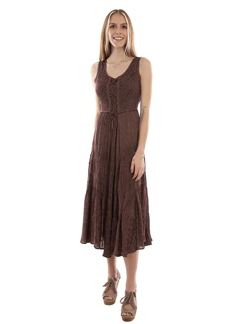 Scully Women's Dress - Honey Creek Collection - Full Length / Lace Up - Chocolate