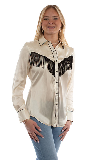 Scully Women's Shirt - Retro Western - Cream