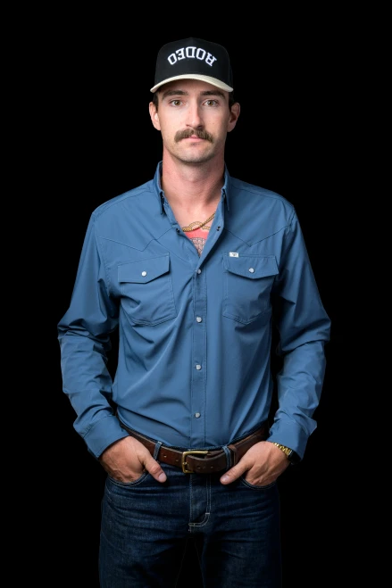 Ferrell Men's Shirt - Core - UPF50+ Vented / Pearl Snap - Blue