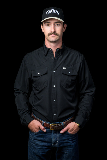 Ferrell Men's Shirt - Core - UPF50+ Vented / Pearl Snap - Black