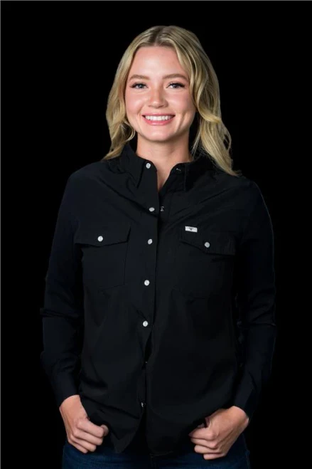 Ferrell Women's Shirt - Core - UPF 50+ / Long Sleeve Snap - Black