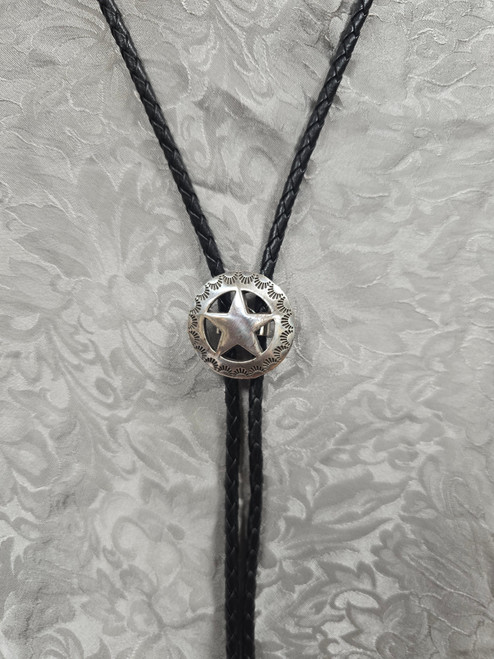 Billy's Western Wear Accessories - Bolo Tie - Circle W/ Antique Silver Star