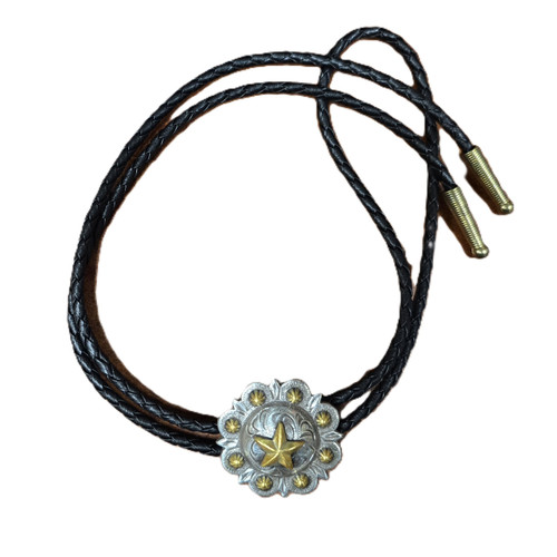 Billy's Western Wear Accessories - Bolo Tie - Star - Antique Silver / Gold