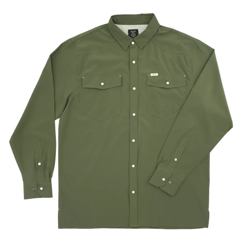 San Jac Outdoors Kids Shirt - L/S Performance - Olive Green