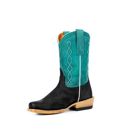 Anderson Bean Kids Boots - Black Oiled Shoulder / Sea Foam Barcelona