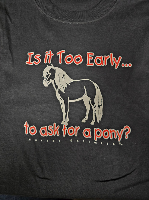 Moss Brothers Toddlers Shirt - Horses Unlimited - Ask For A Pony - Black