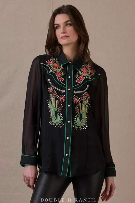 Double D Ranch Women's - Painted Desert Top - Black
