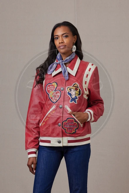 Double D Ranch Women's - Donna's Varsity Jacket - Cherry