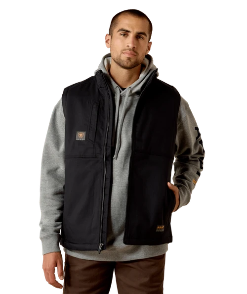 Ariat Men's Outerwear - Rebar DuraCanvas Vest - Black