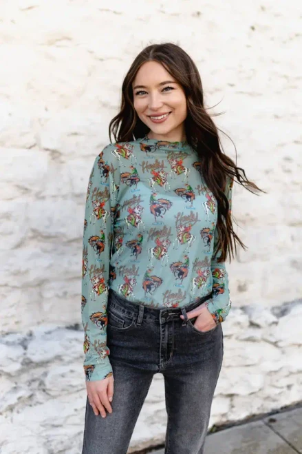 Turquoise Haven Women's Shirt - Howdy / Mesh 