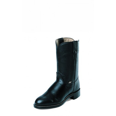 Justin Boots JB1104 Men\'s Black Leather Western Roper Cowboy Boots Size 12D justin-basics-men-s-10-western  main image 4