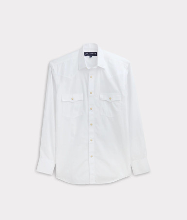 Lucchese Men's Apparel - Pearl Snap Shirt - White - Billy's