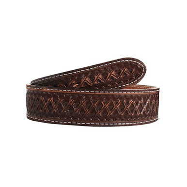 Double J Saddlery Leather Tooled Belt B1197 - Natural Leather Tooled Belt - Double J Saddlery main image 2