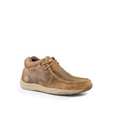 Roper Chukka Desert Boots Tan Suede Lace-Up Comfort Casual Men\'s Sz 7.5 Mens Tan Suede Leather Chukka With Two Eyelets Elastic Laces  main image 3