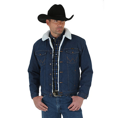 Wrangler Men's Outerwear - Sherpa Lined Jacket - Prewashed Denim - Billy's  Western Wear