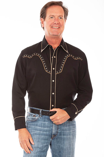 Scully Men's Shirt - Diamond Yoke Embroidered Western - Billy's