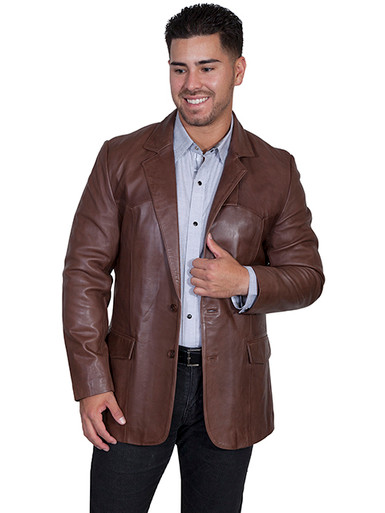 Scully Men's Jacket - Western Blazer Lamb - Chocolate - Billy's