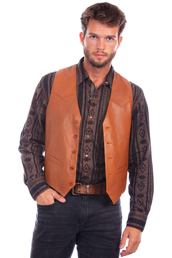 Scully Men's Vest - Western Single Point - Ranch Tan - Billy's