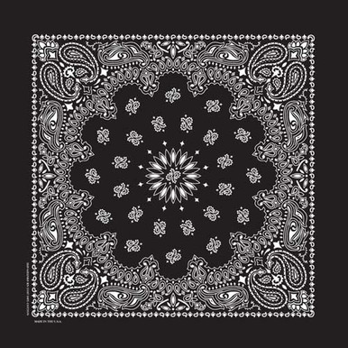 Bandanas - Traditional Paisley - Black - Billy's Western Wear