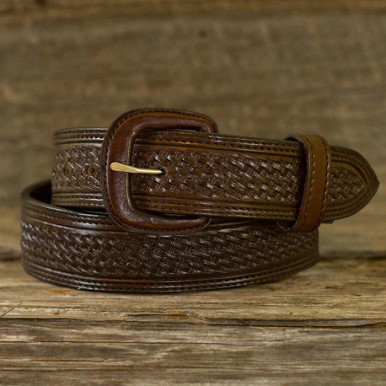 Vogt Silversmiths Belts - Chocolate Basket Weave - Billy's Western