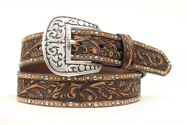 Ariat by M & F Western Products Men's Accessories - Distressed Western Belt  - Brown - Billy's Western Wear