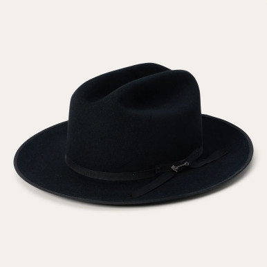 Chapeau Cowboy Stetson 8X Feutre Noir - Homme Taille 7 1/8 - Vintage USA