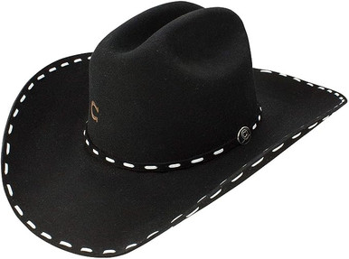 ? Charlie 1 Horse | Size Large | Black Felt Wide Brim Western Hat 6X Cash Western Hat – Charlie 1 Horse main image 4