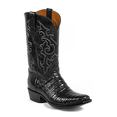 Black Jack B116 Caiman Tail Mens 9.5 EE Cowboy Boots Black leather croc western Black Jack Sueded Caiman Tail Boots – Wiseman main image 4