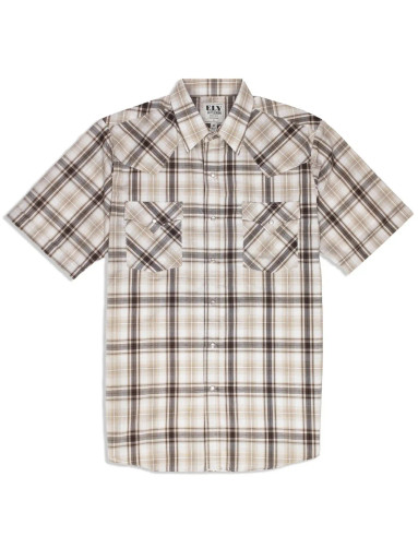Ely Walker Men's Shirt - Western Snap SS - Light Plaid - Billy's