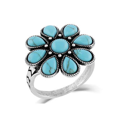 Montana Silversmith Accessories - Blue Sunflower Turquoise Ring