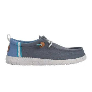 Hey Dude Wally Craft Linen Casual Shoes Monument Grey/Faded Denim Mens Size 8 Hey Dude Wally Linen Iron - Main Street Boutique main image 2