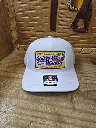 Cactus Alley - Chicken Roper Patch - White Snapback - Billy's Western Wear