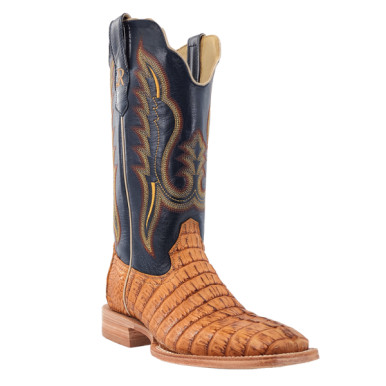 R Watson Men's Boots - RW3010 - Hornback Caiman Tail - Saddle