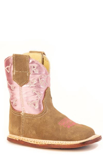 Roper Infant Boots - Cattle Brands - Tan / Metallic Pink - Billy's ...