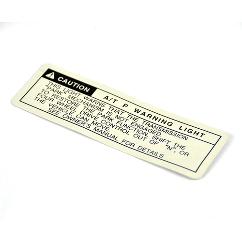 Auto Trans Warning Light Label- 35519-60071 (WLL-1)