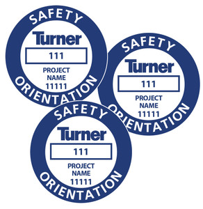 T014 Hard Hat Orientation Stickers 2"x2"