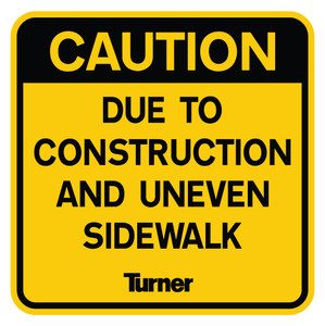 T035 Caution Due To Construction and Uneven Sidewalk 45x45cm